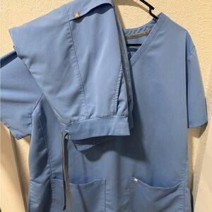 Fabletics Light Blue Scrub Set